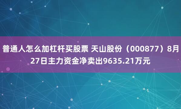 普通人怎么加杠杆买股票 天山股份（000877）8月27日主力资金净卖出9635.21万元