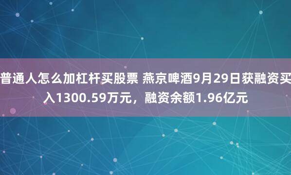 普通人怎么加杠杆买股票 燕京啤酒9月29日获融资买入1300.59万元，融资余额1.96亿元